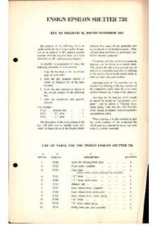 Barnet Ensign Ross Selfix manual. Camera Instructions.